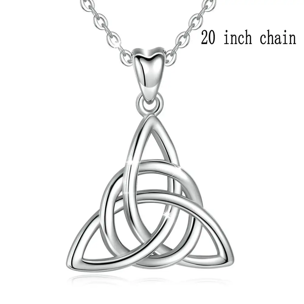 Eudora Real 925 Sterling Silver Triangle Celtics Knot Pendant Neckalce Women Fashion Sliver Jewelry for Birthday Gift Box CYD138 – Image 9