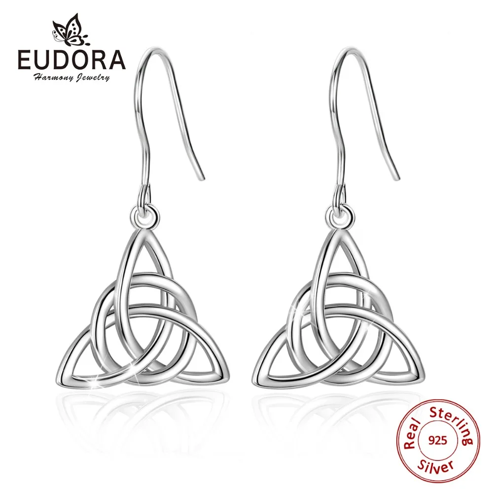 Eudora Real 925 Sterling Silver Triangle Celtics Knot Pendant Neckalce Women Fashion Sliver Jewelry for Birthday Gift Box CYD138 – Image 17