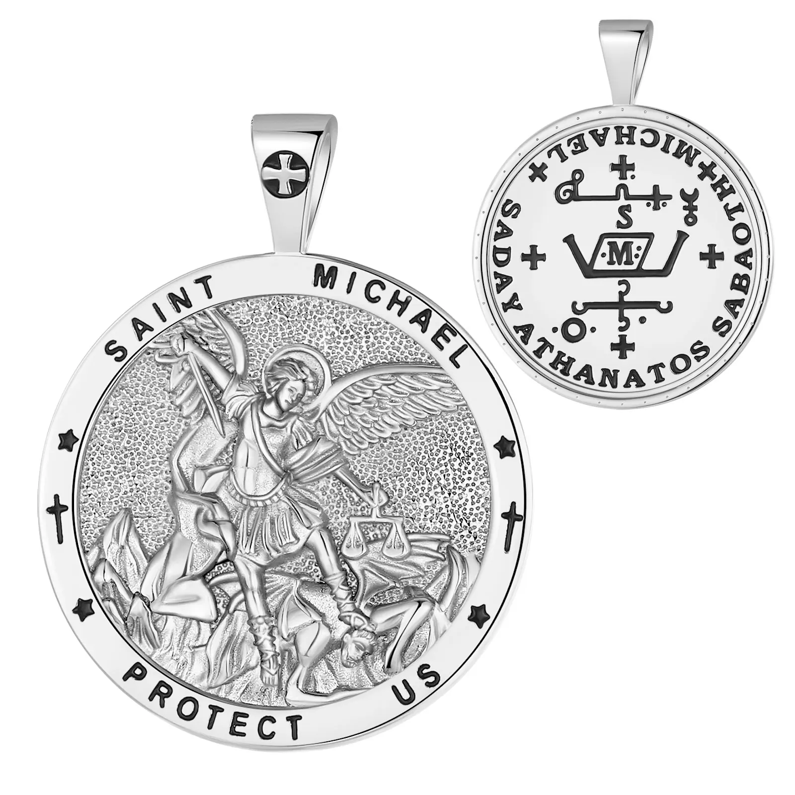 Eudora 925 Sterling Silver St.Michael Archangel Necklace for Men Women Michael Christian Pendant Religious Jewelry Fine Gift – Image 7