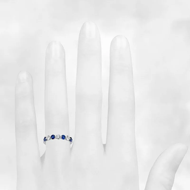 Trumium Solid 925 Sterling Silver Sparkling Blue and White Finger Ring For Women Girls Party Fashion Stackable Fine Jewelry – Image 3