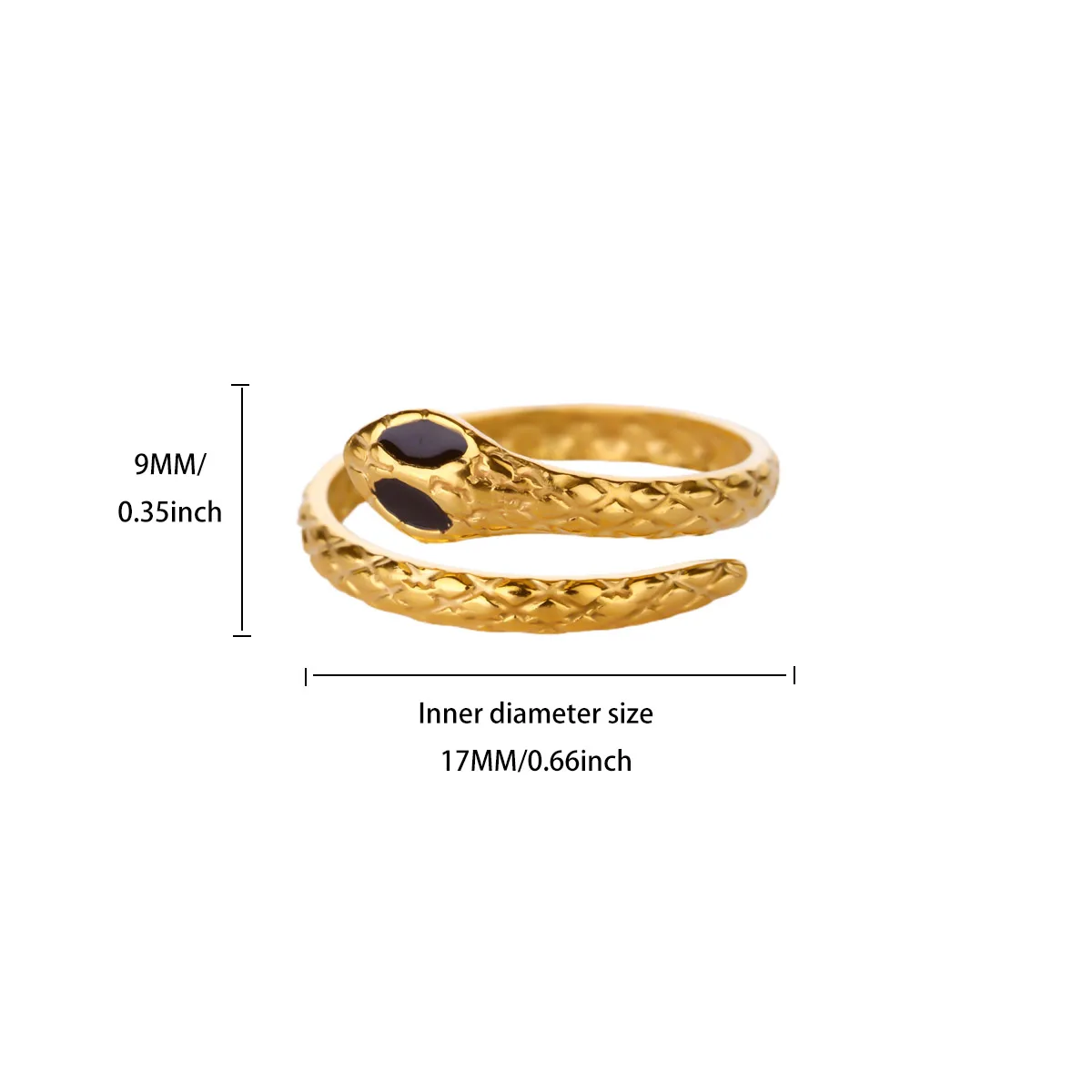 Stainless Steel Hug Snake Rings for Women 18K Gold Plated Geometric Wave Ring Hypoallergenic Waterproof Jewelry Gifts – Image 8