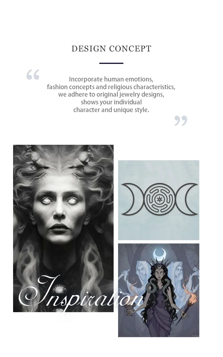 Eudora 925 Sterling Silver Hecate Necklace Snake Key Triple Moon Goddess Amulet Pendant Pagan Witch Jewelry Gift for Women Man – Image 11