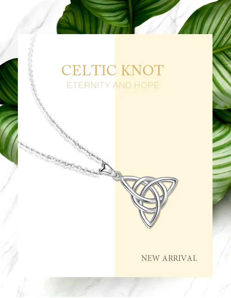 Eudora Real 925 Sterling Silver Triangle Celtics Knot Pendant Neckalce Women Fashion Sliver Jewelry for Birthday Gift Box CYD138 – Image 11