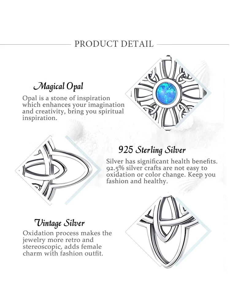 Eudora 925 Sterling Silver Witchcraft Celtic Knot Geometry Necklace Men Women Opal Wicca Amulet Necklaces Witch Jewelry Gift – Image 14