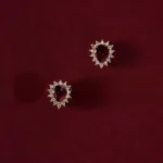 Trumium s925 Silver Red Gemstone Stud Earrings for Women Vintage Luxury  Water Drop Earring 18K Gold Plated Wedding Jewelry