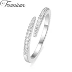 Trumium Cute Gold Silver Color Rings for Women Opening Adjustable Finger Ring Wedding Jewelry Gift Couple Rings