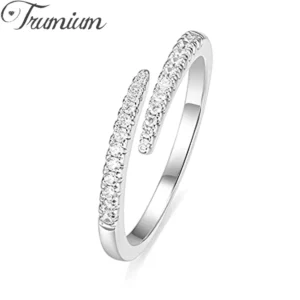 Trumium Cute Gold Silver Color Rings for Women Opening Adjustable Finger Ring Wedding Jewelry Gift Couple Rings