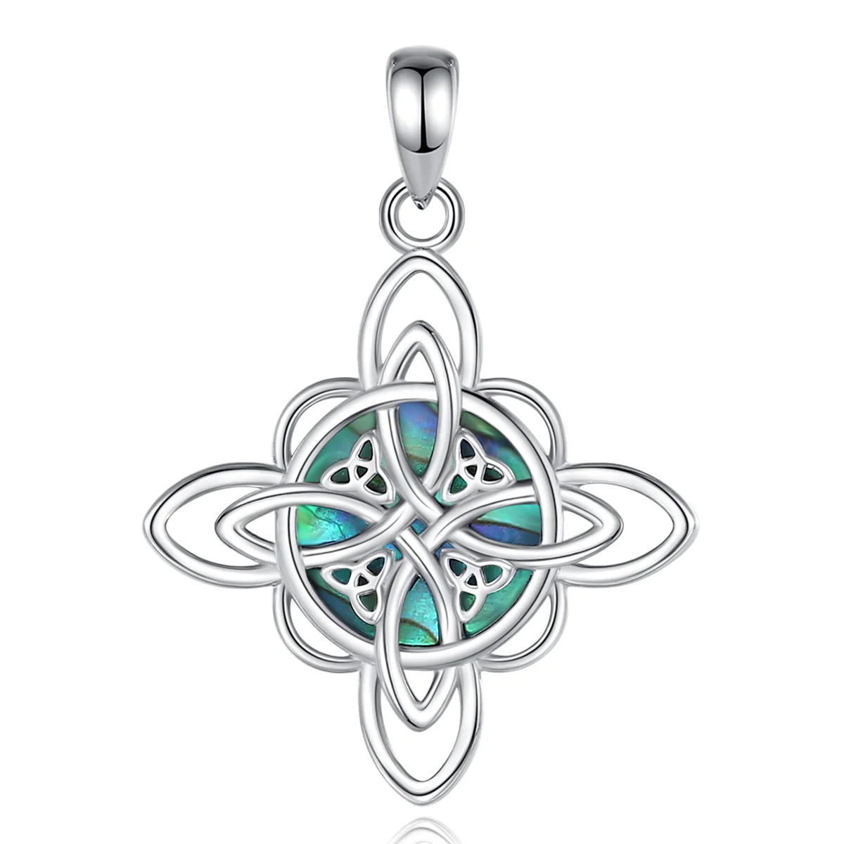 Eudora 925 Sterling Silver Witch Knot Necklace for Men Women Natural Abalone Shell Witchcraft Amulet Pendant Wicca Jewelry Gift – Image 11