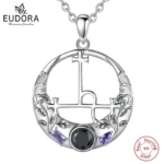 Eudora 925 Sterling Silver Lilith Sigil Necklace for Women Man Vintage Demon Lilith Moon Seal Pendant Personality Jewelry Gift
