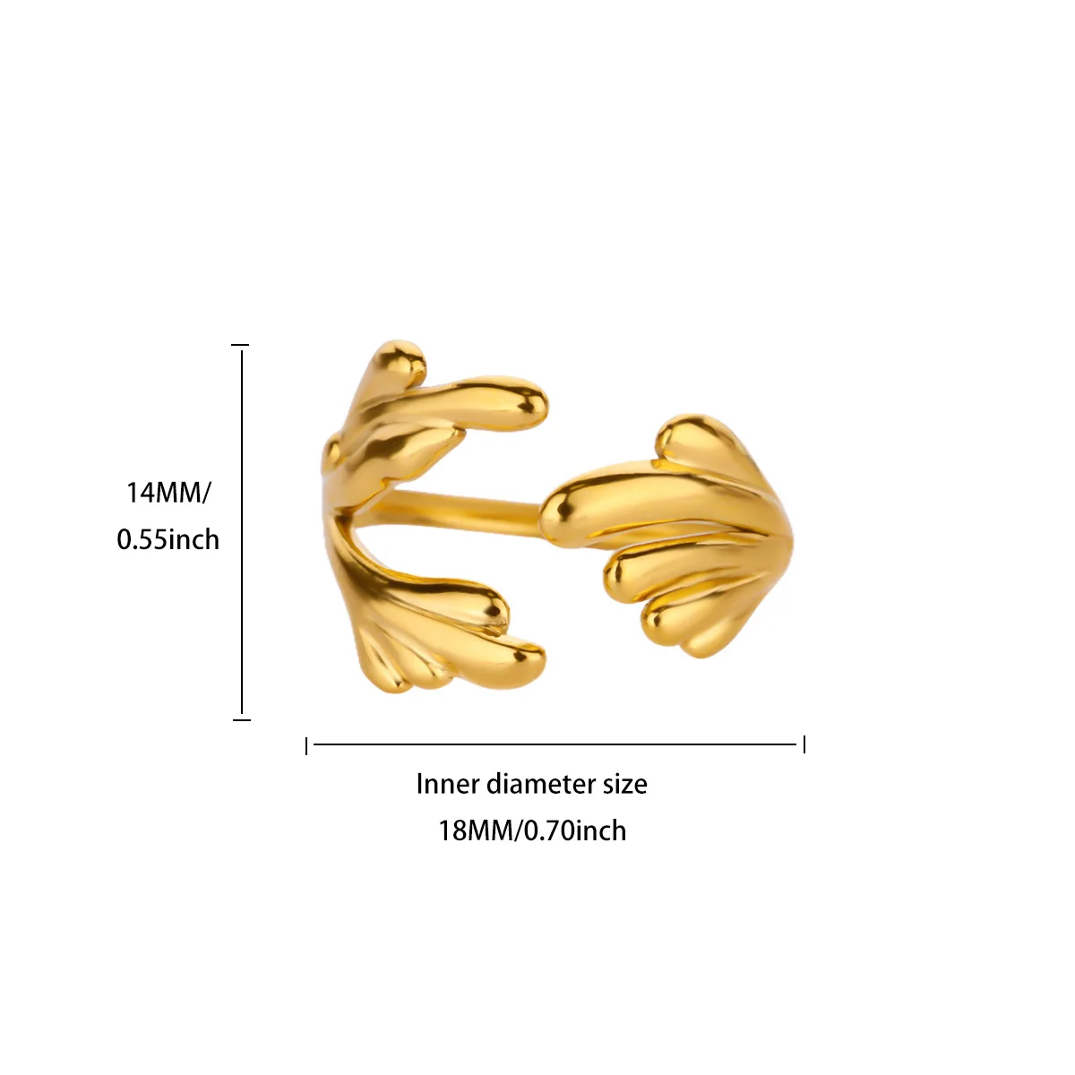 Stainless Steel Hug Snake Rings for Women 18K Gold Plated Geometric Wave Ring Hypoallergenic Waterproof Jewelry Gifts – Image 10