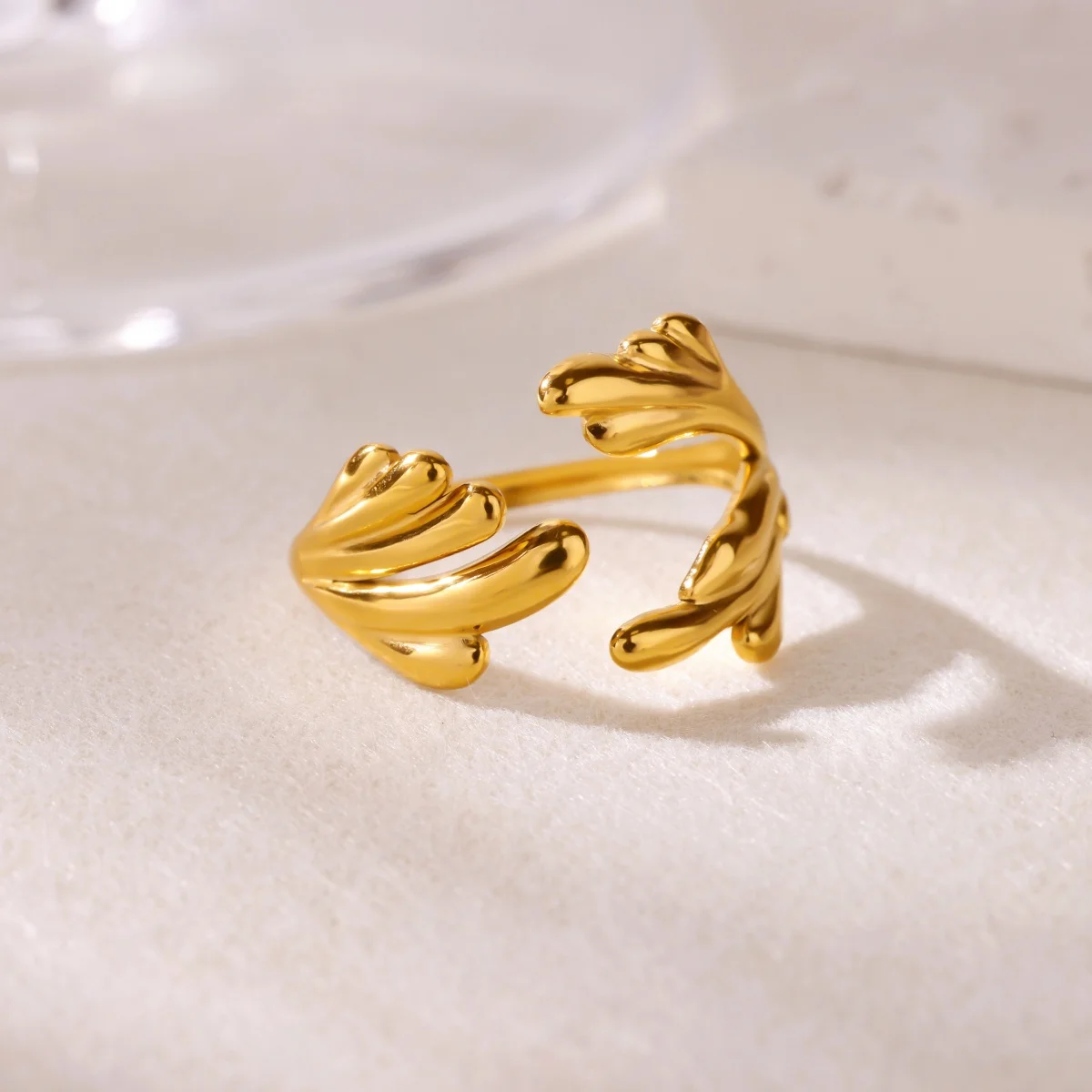 Stainless Steel Hug Snake Rings for Women 18K Gold Plated Geometric Wave Ring Hypoallergenic Waterproof Jewelry Gifts – Image 5