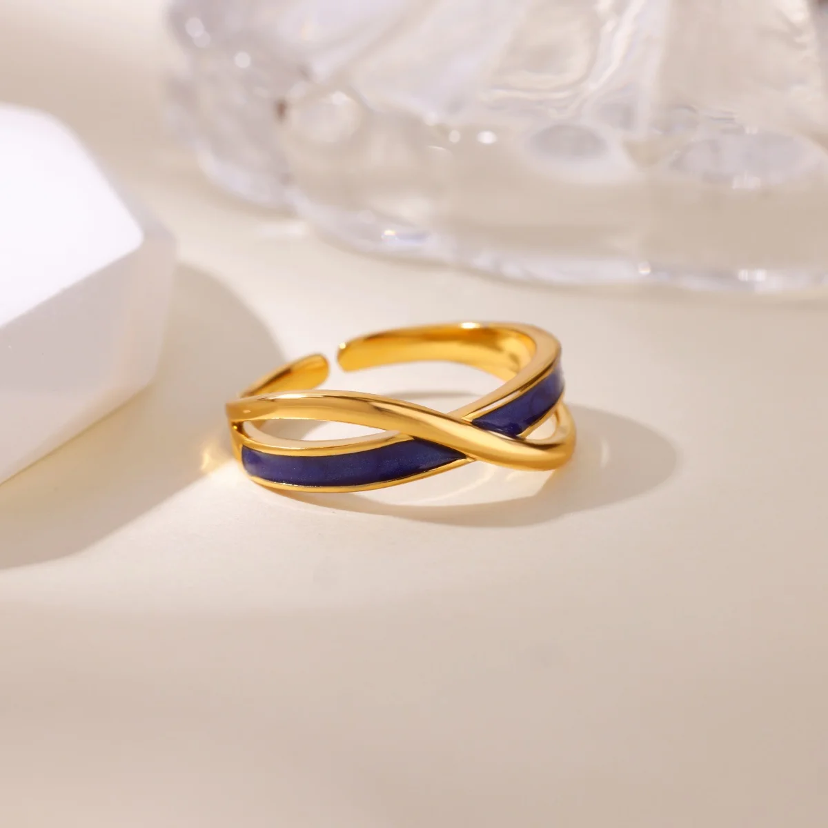Stainless Steel Hug Snake Rings for Women 18K Gold Plated Geometric Wave Ring Hypoallergenic Waterproof Jewelry Gifts – Image 2