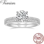 Trumium 1.25CT 925 Sterling Silver Bridal Rings for Women Sets Round CZ Engagement Rings Promise Wedding Bands Fine Jewelry